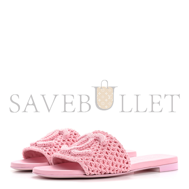 Ch*el crochet cc mules sandals 36.5 rose